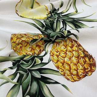 Yardblox Exclusive Luxury Fashion Designer Fruits and Vegetables White/Multi Color Non-Stretch Cotton Broadcloth Poplin DS32504