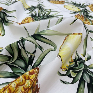 Yardblox Exclusive Luxury Fashion Designer Fruits and Vegetables White/Multi Color Non-Stretch Cotton Broadcloth Poplin DS32504