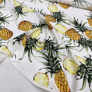 Yardblox Exclusive Luxury Fashion Designer Fruits and Vegetables White/Multi Color Non-Stretch Cotton Broadcloth Poplin DS32504