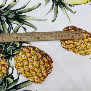 Yardblox Exclusive Luxury Fashion Designer Fruits and Vegetables White/Multi Color Non-Stretch Cotton Broadcloth Poplin DS32504