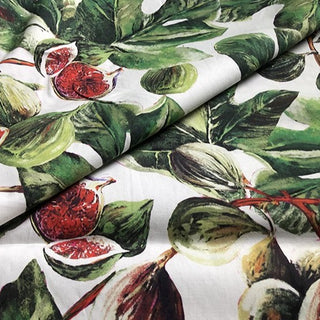 Yardblox Exclusive Italian Luxury Desginer Fruits and Vegetables White/Multi Color Non-Stretch Cotton Broadcloth Poplin DS32505