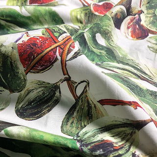 Yardblox Exclusive Italian Luxury Desginer Fruits and Vegetables White/Multi Color Non-Stretch Cotton Broadcloth Poplin DS32505