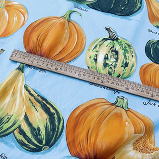 Yardblox Exclusive Italian Luxury Desginer Fruits and Vegetables Turquoise/Multi Color Non-Stretch Cotton Broadcloth Poplin DS32507