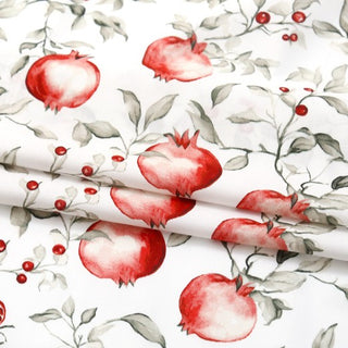 Yardblox Exclusive Korean Fashion Designer Fruits and Vegetables White/Multi Color Non-Stretch Cotton Broadcloth Poplin DS33501