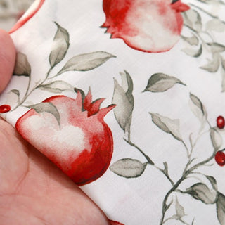 Yardblox Exclusive Korean Fashion Designer Fruits and Vegetables White/Multi Color Non-Stretch Cotton Broadcloth Poplin DS33501