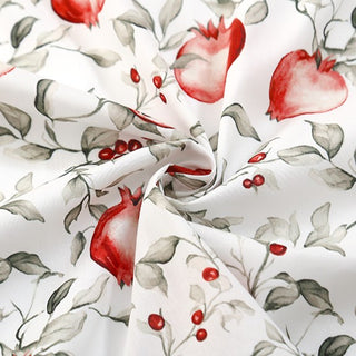 Yardblox Exclusive Korean Fashion Designer Fruits and Vegetables White/Multi Color Non-Stretch Cotton Broadcloth Poplin DS33501