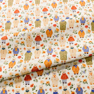 Korean Fashion Designer Conversational Off-White Non-Stretch Cotton Pinwale Corduroy DS33502