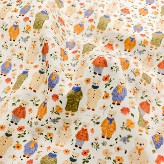 Korean Fashion Designer Conversational Off-White Non-Stretch Cotton Pinwale Corduroy DS33502