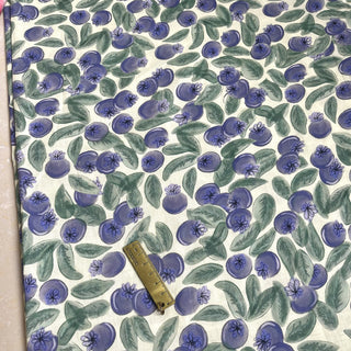 Yardblox Exclusive Japanese Fashion Designer Fruits and Vegetables Ivory/Multi Color Non-Stretch Cotton Broadcloth Poplin DS34501