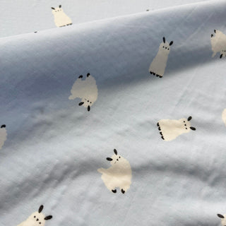 Japanese Fashion Designer Animal Blue Non-Stretch Cotton Double Gauze DS34601