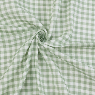 Japanese Fashion Designer Gingham Green Non-Stretch Cotton Double Gauze DS34602