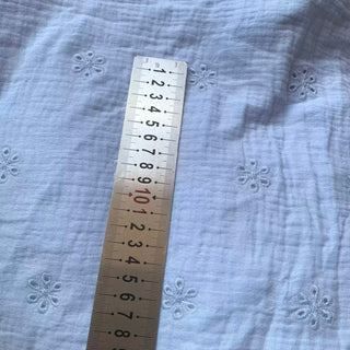 Japanese Fashion Designer Solid Blue Non-Stretch Embroidery Cotton Double Gauze DS34603