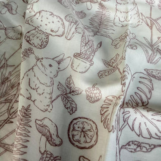 Japanese Designer Conversational Off-White Non-Stretch Cotton Double Gauze DS34608