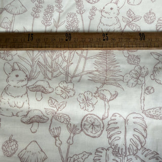 Japanese Designer Conversational Off-White Non-Stretch Cotton Double Gauze DS34608