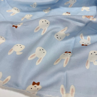 Japanese Designer Animal Blue Non-Stretch Cotton Double Gauze DS34609