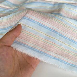 Japanese Designer Stripes Multi Color Non-Stretch Cotton Double Gauze DS34610