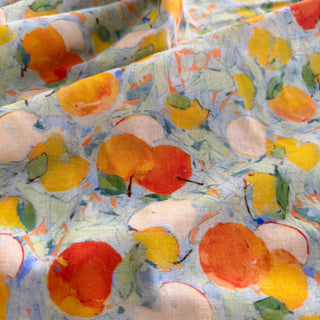 Japanese Designer Fruits and Vegetables Multi Color Non-Stretch Cotton Double Gauze DS34611