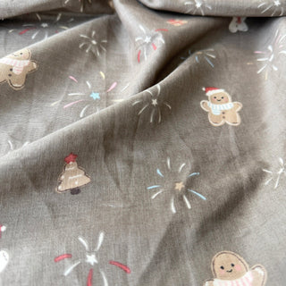 Japanese Designer Conversational Gray Non-Stretch Cotton Double Gauze DS34612