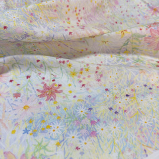 Japanese Designer Floral Multi Color Non-Stretch Cotton Double Gauze DS34613