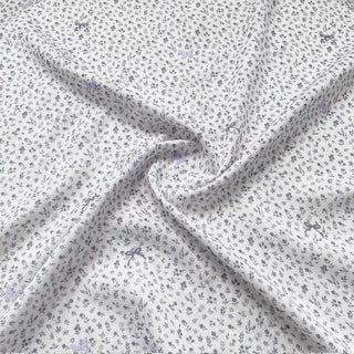 Japanese Designer Floral Purple Non-Stretch Cotton Double Gauze DS34618