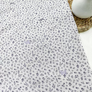 Japanese Designer Floral Purple Non-Stretch Cotton Double Gauze DS34618
