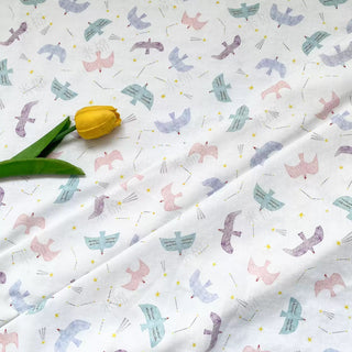 Japanese Designer Conversational Off-White Non-Stretch Cotton Double Gauze DS34619