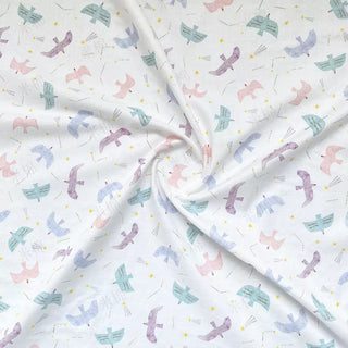 Japanese Designer Conversational Off-White Non-Stretch Cotton Double Gauze DS34619