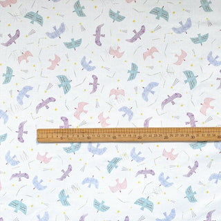 Japanese Designer Conversational Off-White Non-Stretch Cotton Double Gauze DS34619