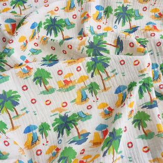 Japanese Designer Conversational Multi Color Non-Stretch Cotton Double Gauze DS34624