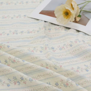 Japanese Designer Floral Blue Non-Stretch Cotton Double Gauze DS34626