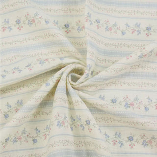 Japanese Designer Floral Blue Non-Stretch Cotton Double Gauze DS34626