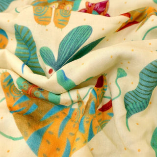 Japanese Designer Animal Off-White Non-Stretch Cotton Double Gauze DS34630