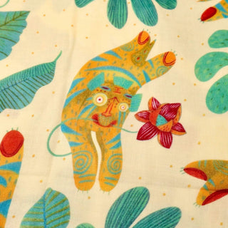 Japanese Designer Animal Off-White Non-Stretch Cotton Double Gauze DS34630