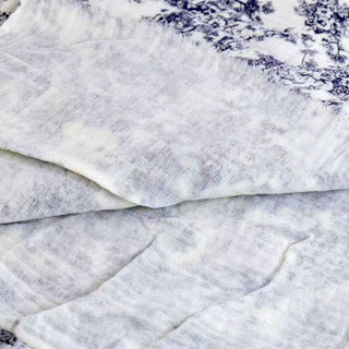 Japanese Designer Toile de Jouy Blue Non-Stretch Cotton Double Gauze DS34631