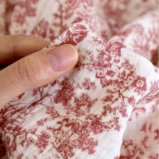 Japanese Designer Toile de Jouy Red Non-Stretch Cotton Double Gauze DS34632