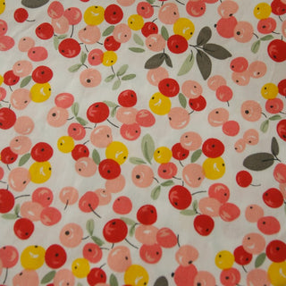 Yardblox Exclusive Japanese Fashion Designer Fruits and Vegetables White/Multi Color Non-Stretch Cotton Twill DS35503