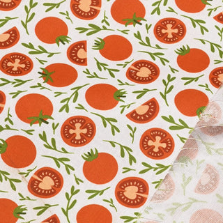 Yardblox Exclusive Japanese Fashion Designer Fruits and Vegetables White Non-Stretch Cotton Plain Woven DS37501