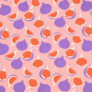 Yardblox Exclusive Japanese Fashion Designer Fruits and Vegetables Pink Non-Stretch Cotton Plain Woven DS37502