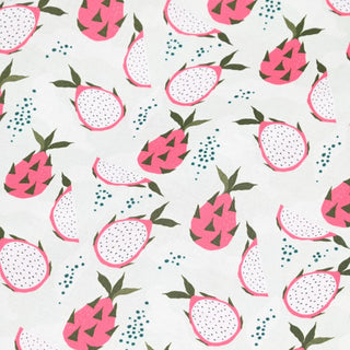 Yardblox Exclusive Japanese Fashion Designer Fruits and Vegetables White Non-Stretch Cotton Plain Woven DS37503