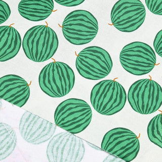 Yardblox Exclusive Japanese Fashion Designer Fruits and Vegetables White Non-Stretch Cotton Plain Woven DS37504