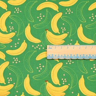 Yardblox Exclusive Japanese Fashion Designer Fruits and Vegetables Green Non-Stretch Cotton Plain Woven DS37506