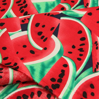 Yardblox Exclusive Japanese Fashion Designer Fruits and Vegetables Red Non-Stretch Cotton Broadcloth Poplin DS37507