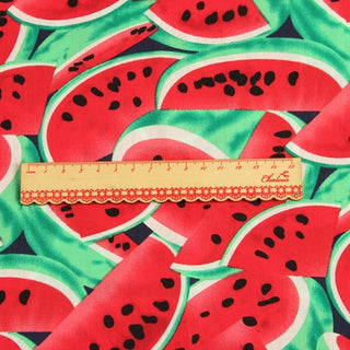 Yardblox Exclusive Japanese Fashion Designer Fruits and Vegetables Red Non-Stretch Cotton Broadcloth Poplin DS37507