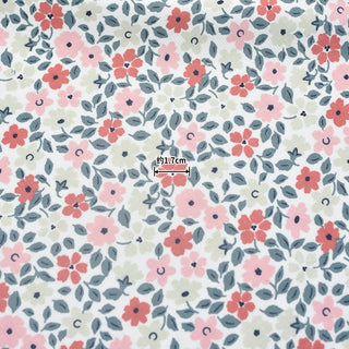 Yardblox Exclusive Japanese Fashion Designer Floral White Non-Stretch Cotton Pinwale Corduroy DS38501