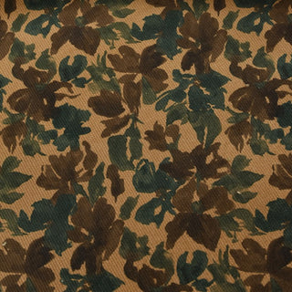 Yardblox Exclusive Japanese Fashion Designer Floral Brown Non-Stretch Cotton Pinwale Corduroy DS38502