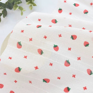 Korean Fashion Designer Fruits and Vegetables White Non-Stretch Cotton Dobby Jacquard DS38601