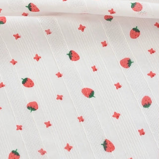 Korean Fashion Designer Fruits and Vegetables White Non-Stretch Cotton Dobby Jacquard DS38601