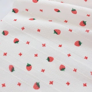 Korean Fashion Designer Fruits and Vegetables White Non-Stretch Cotton Dobby Jacquard DS38601