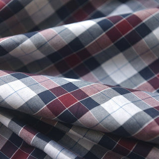 Japanese Fashion Designer Plaid Blue Non-Stretch Double Faced Cotton Double Gauze DS39508