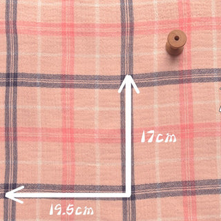 Japanese Fashion Designer Plaid Pink Non-Stretch Cotton Double Gauze DS39509